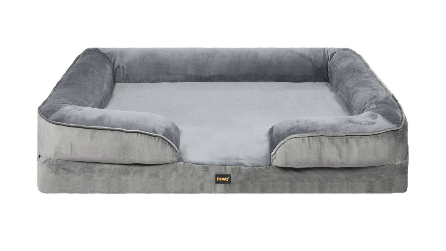 PaWz Premium Velvet-Feel Memory Foam Pet Bed 90 x 64cm - Grey