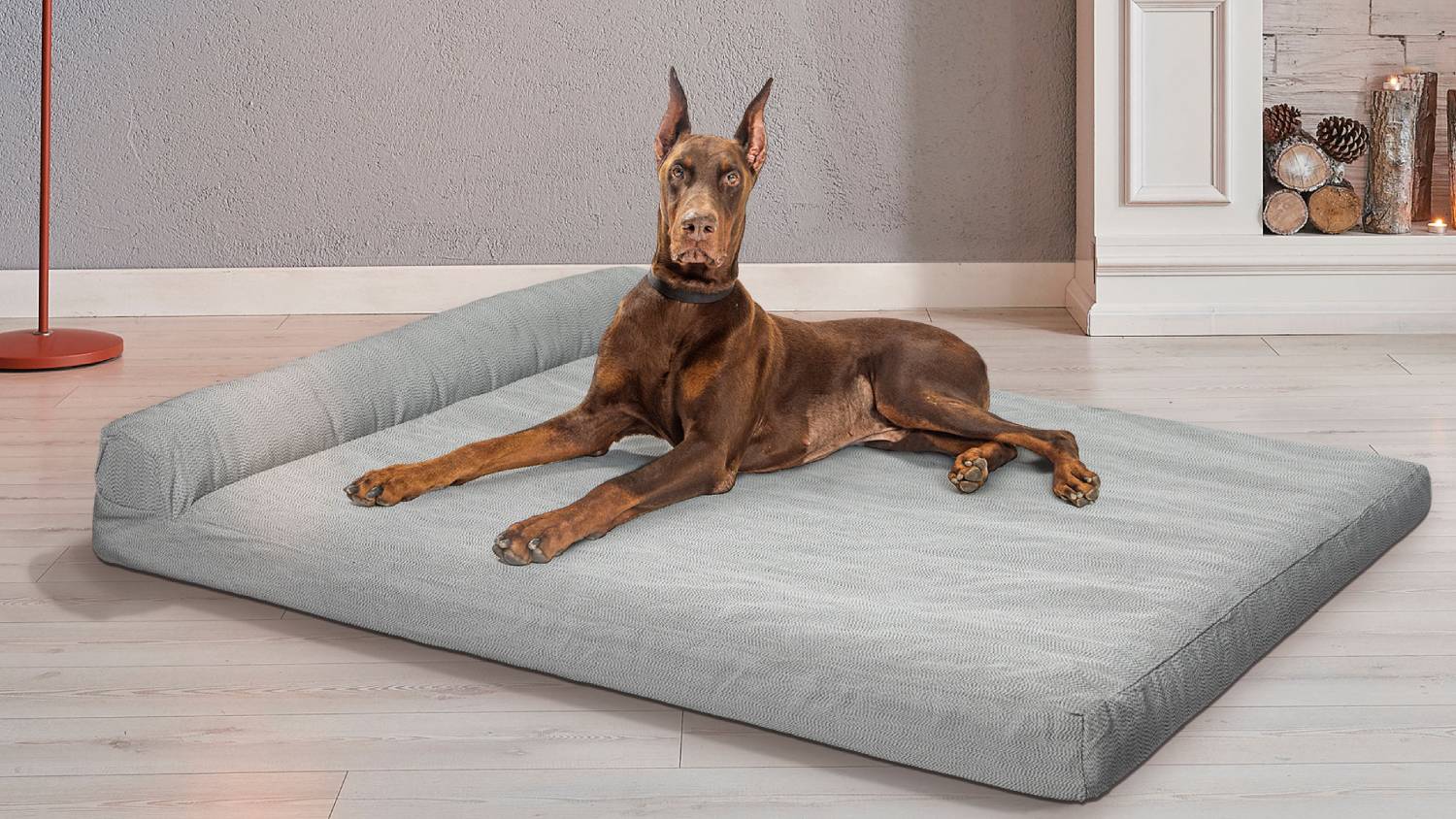 PaWz Premium Orthopedic Memory Foam Bed with Pillow 135 x 100cm - Grey
