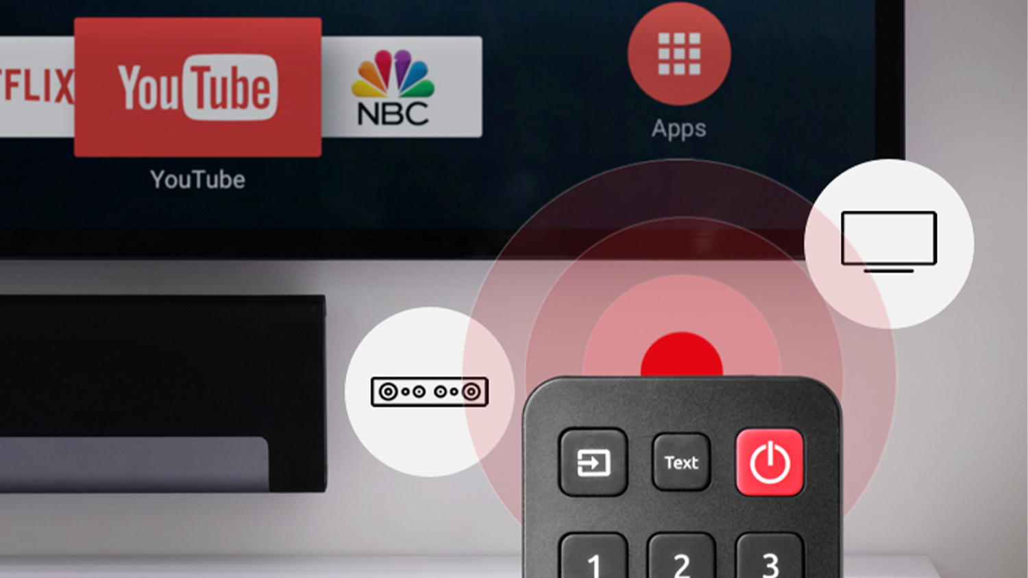 One For All Replacement Remote for TCL TV - Black (URC4922)