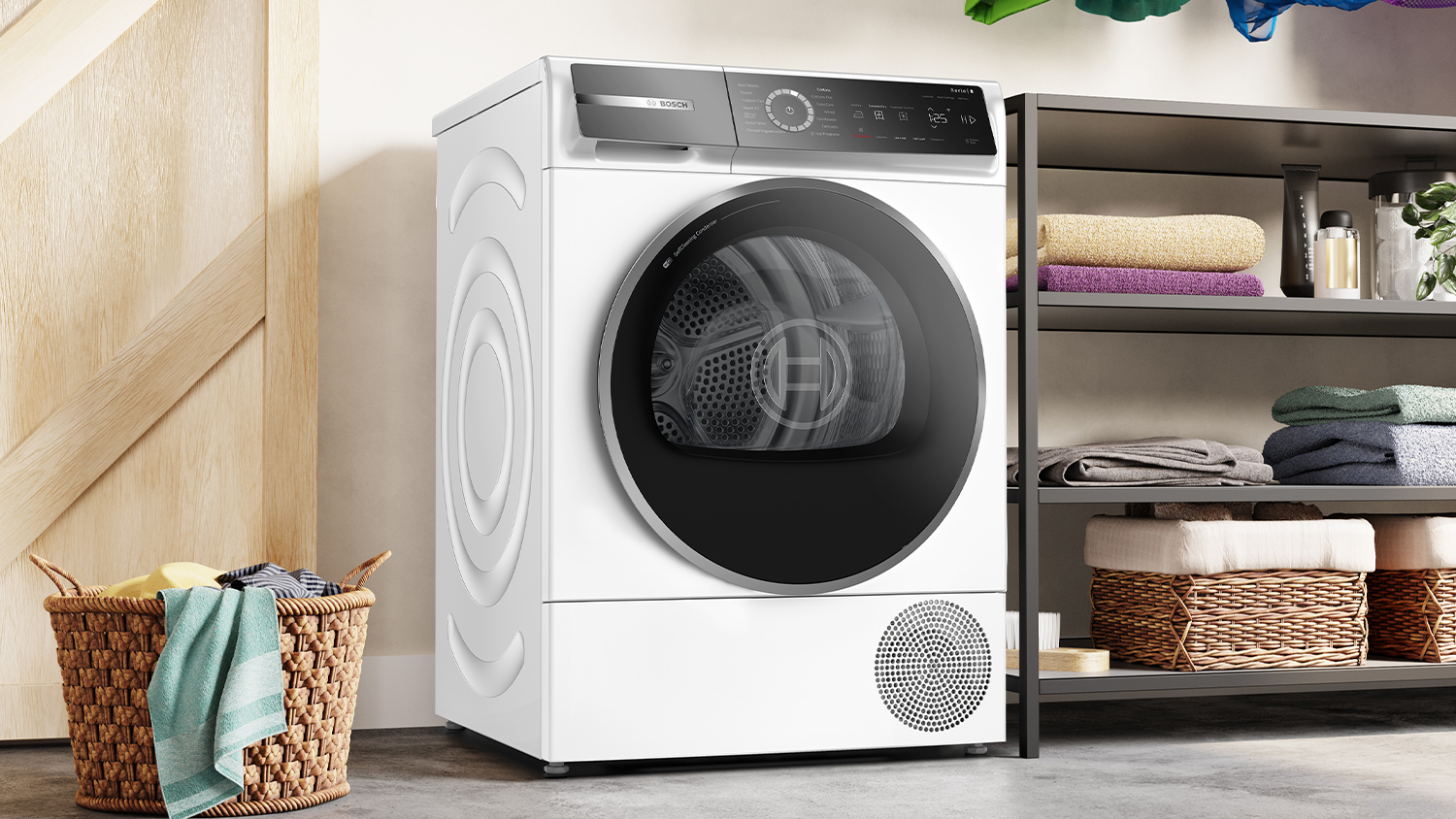 Bosch 8kg Heat Pump Condenser Dryer with 13 Programs - White (Series 8/WQB235B8AU)