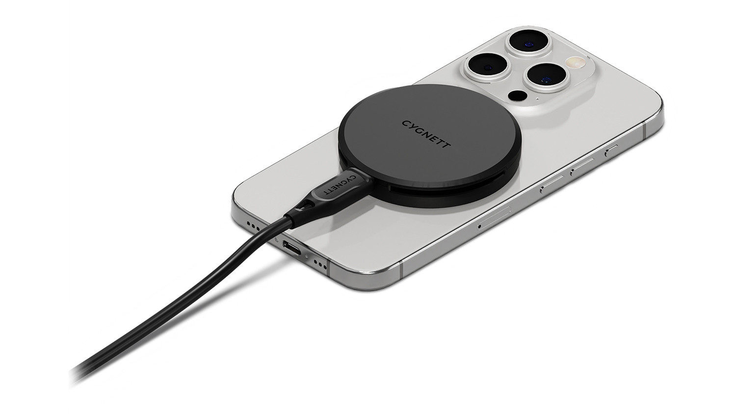 Cygnett ChargePuck 15W Magnetic Wireless Charger With Qi2.0 - Black (CY5061CCRGP)