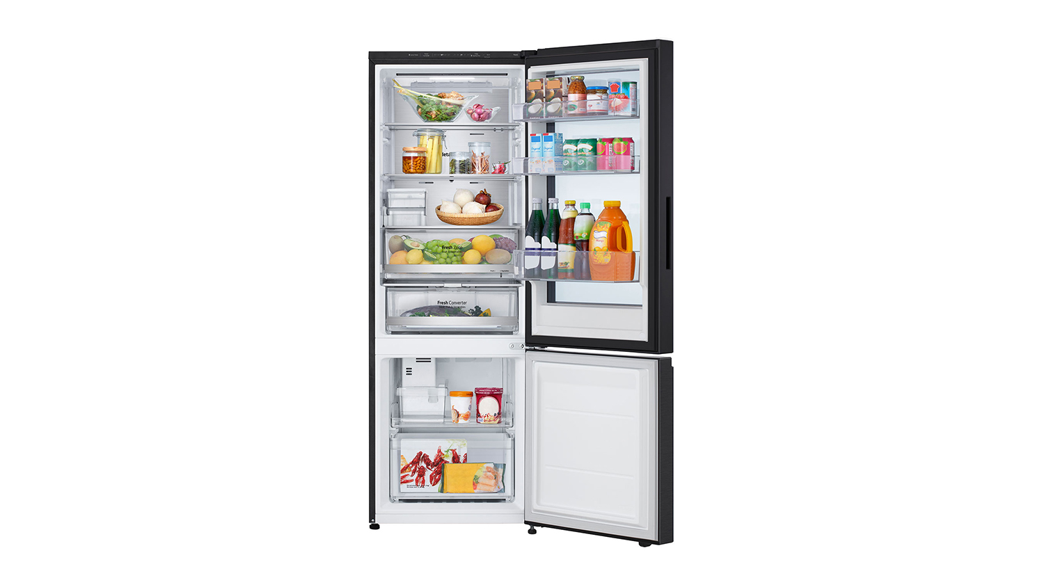 LG 335L Bottom Mount Fridge Freezer - Matte Black (Instaview Door - GB-V300MBL)