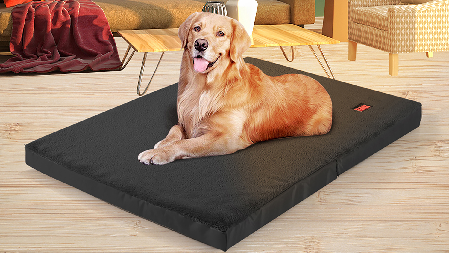 PaWz Folding Pet Travel Bed 105 x 70cm - Black