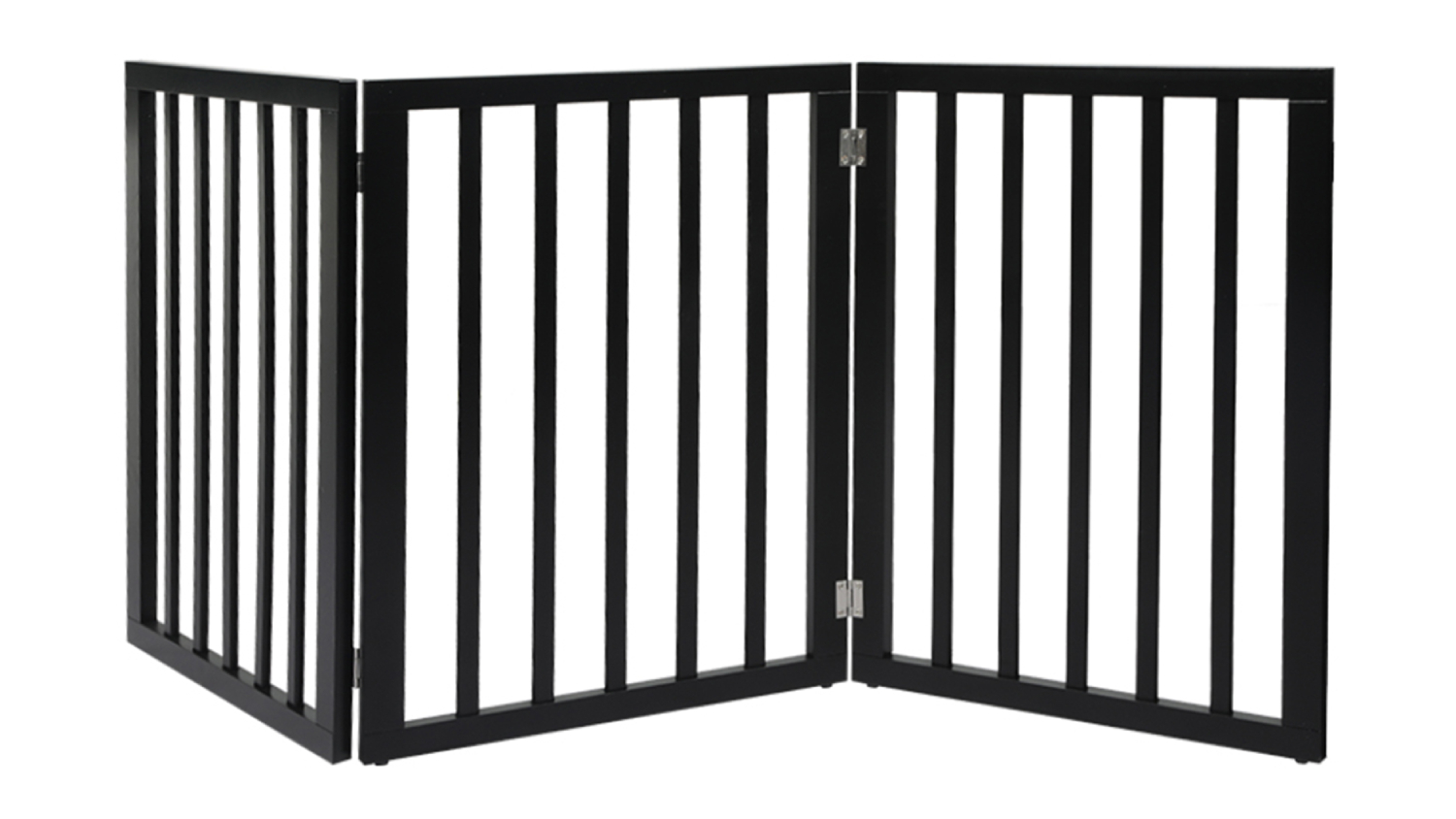 PaWz Wooden Pet Gate 139 x 60.5cm - Black