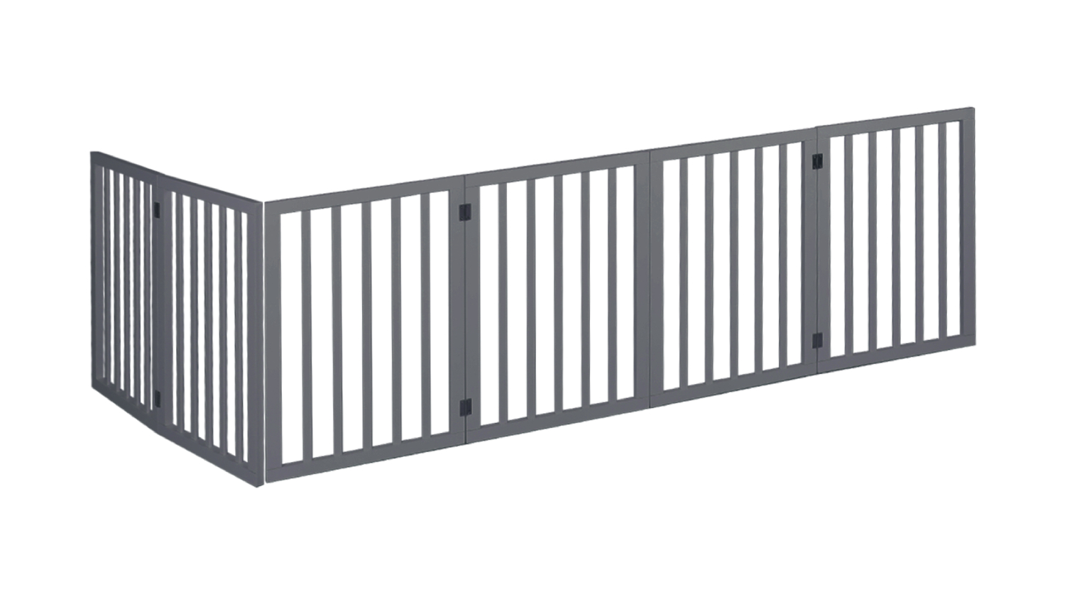 PaWz Wooden Pet Gate 282 x 60.5cm - Grey