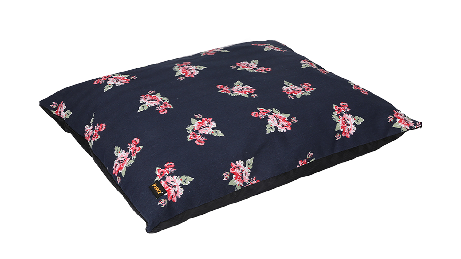 PaWz Plush Dog Pillow with Removable Cover 100 x 80 x 8cm - Navy/Floral Pattern