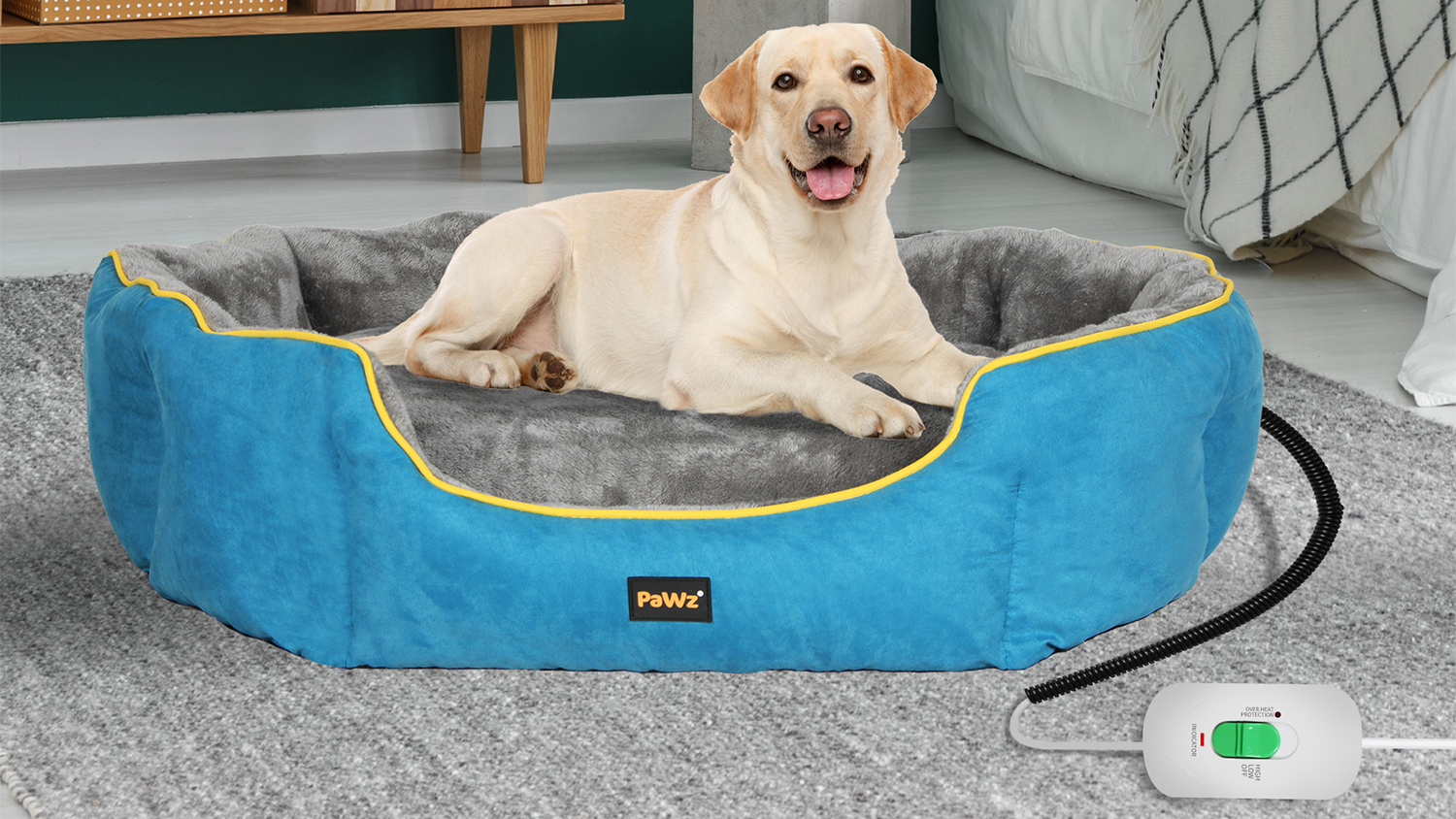 PaWz Heated Pet Bed Large - Blue