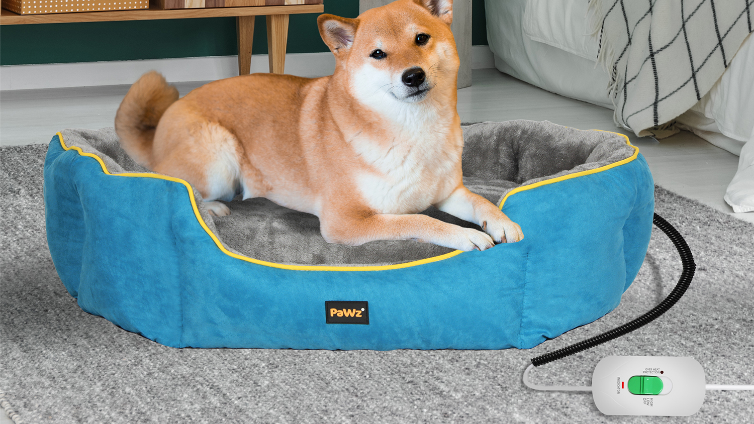 PaWz Heated Pet Bed Medium - Blue