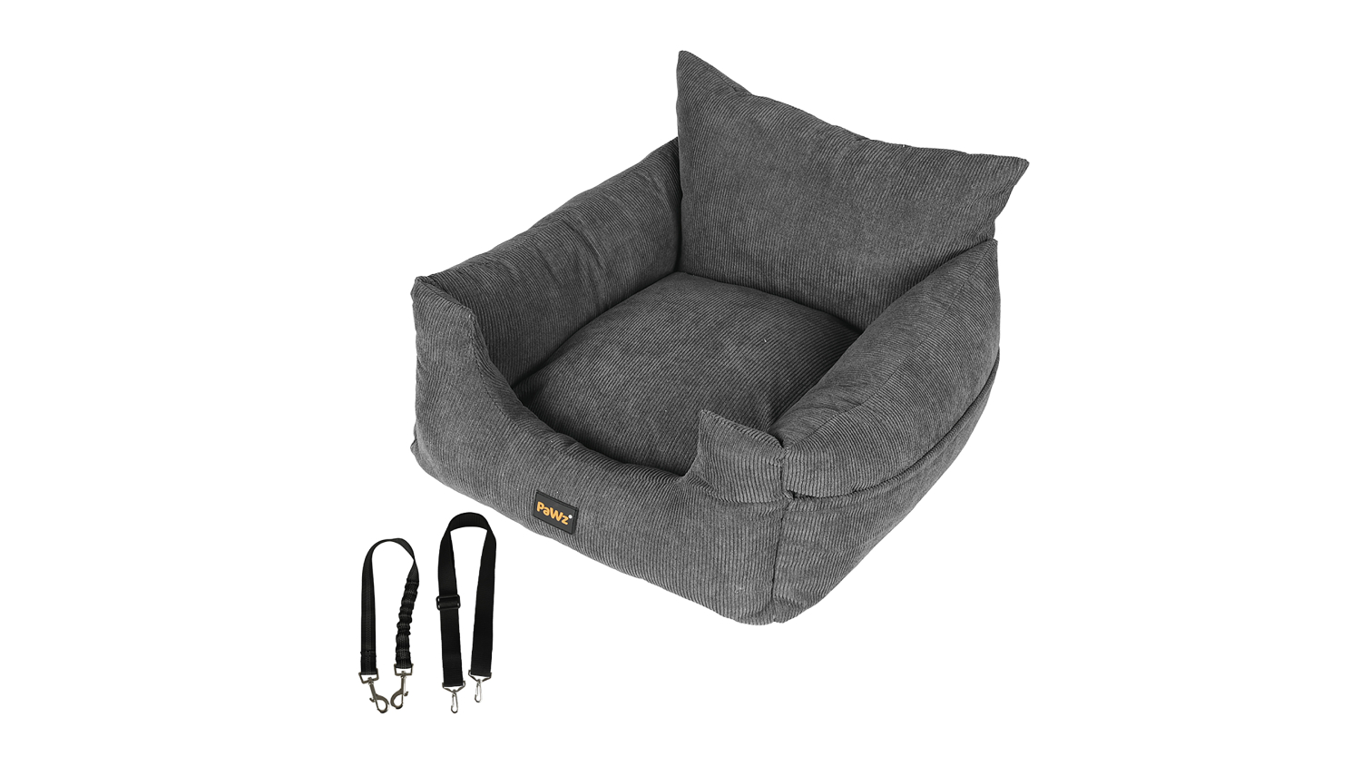 PaWz Pet Car Booster Seat with Safety Harness Medium - Grey