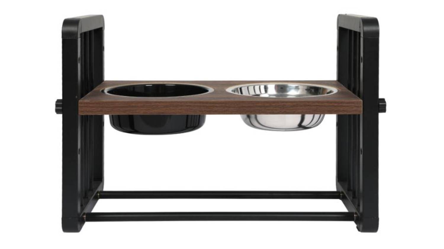 PaWz Adjustable Elevated Pet Feeder Stand with Slow Feeder Bowl, Water Dish