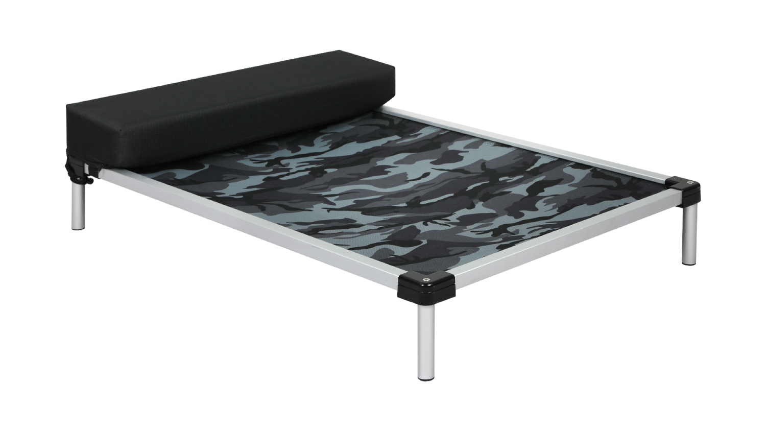 PaWz Outdoor Elevated Mesh Dog Bed with Aluminium Frame, Pillow Large - Dark Camo