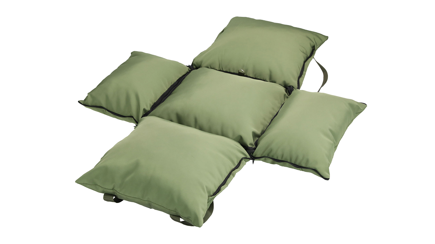 Pet car seat arranged in a cross pattern.