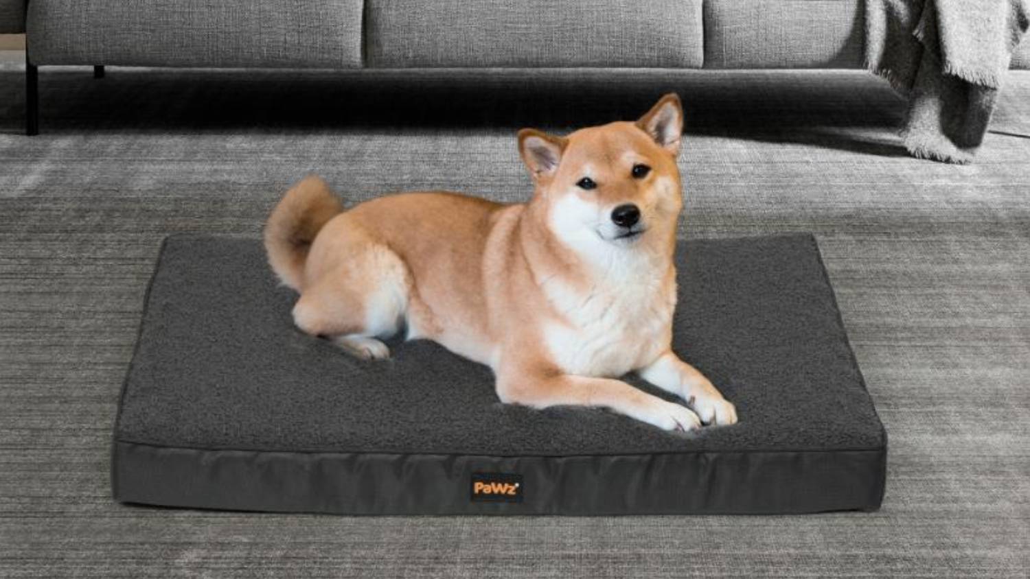 PaWz Washable Cozy Othopedic Fleece Pet Bed 75 x 50cm - Grey