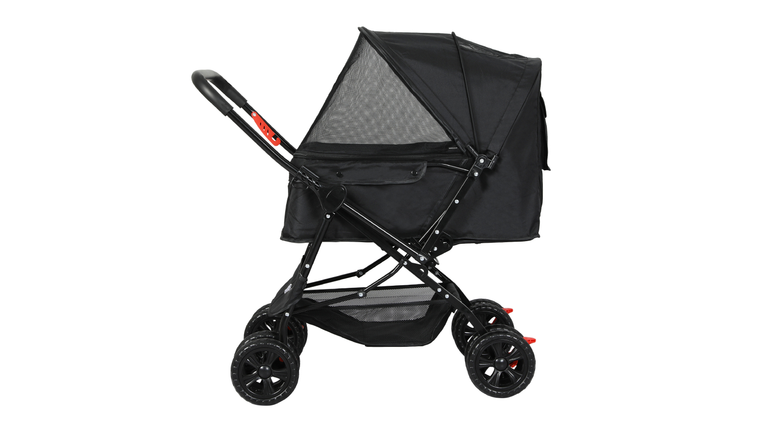 PaWz Elevated Pet Stroller with Shade Cover, Storage - Black