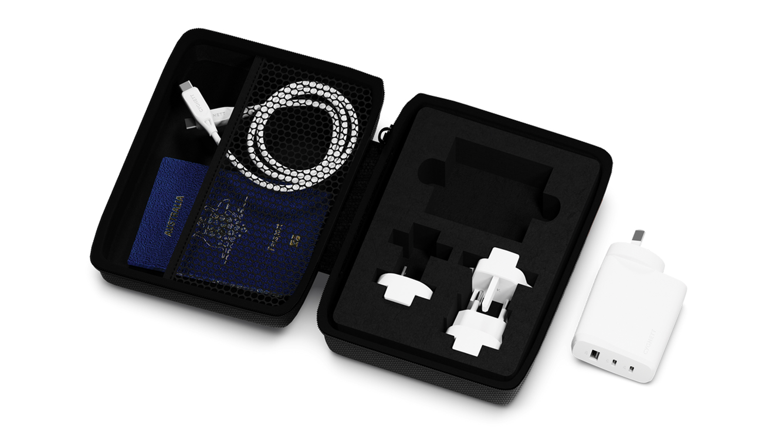 Cygnett PowerMaxx 67W GaN 3 Port Travel Wall Charger - White (CY4771PDWCH)