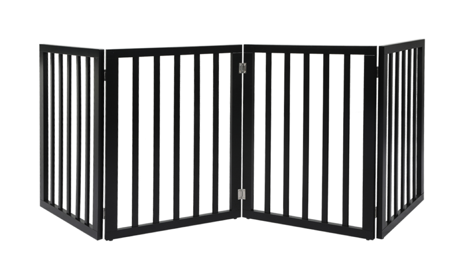 PaWz Wooden Pet Gate 185 x 60.5cm - Black