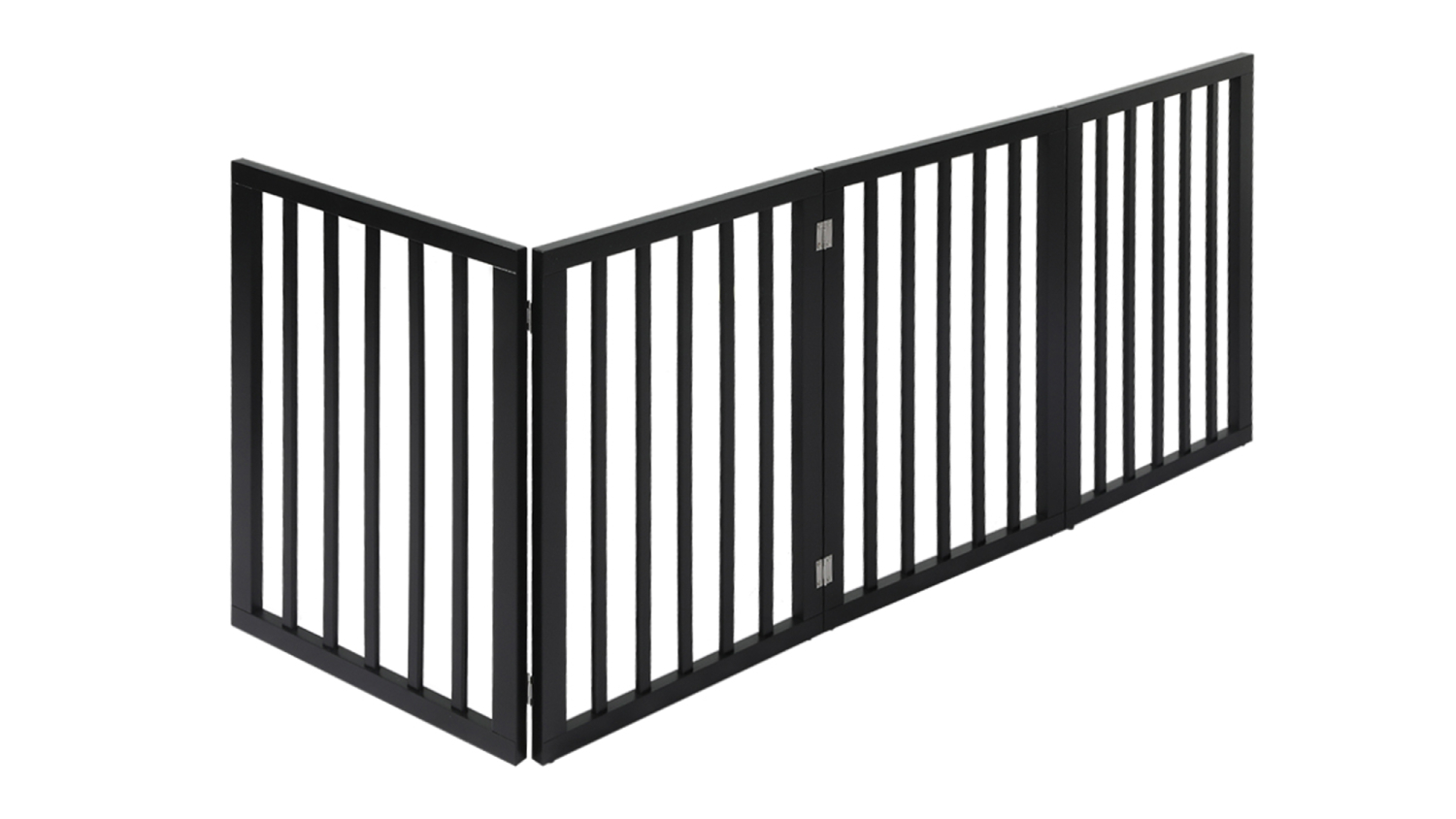 PaWz Wooden Pet Gate 185 x 60.5cm - Black