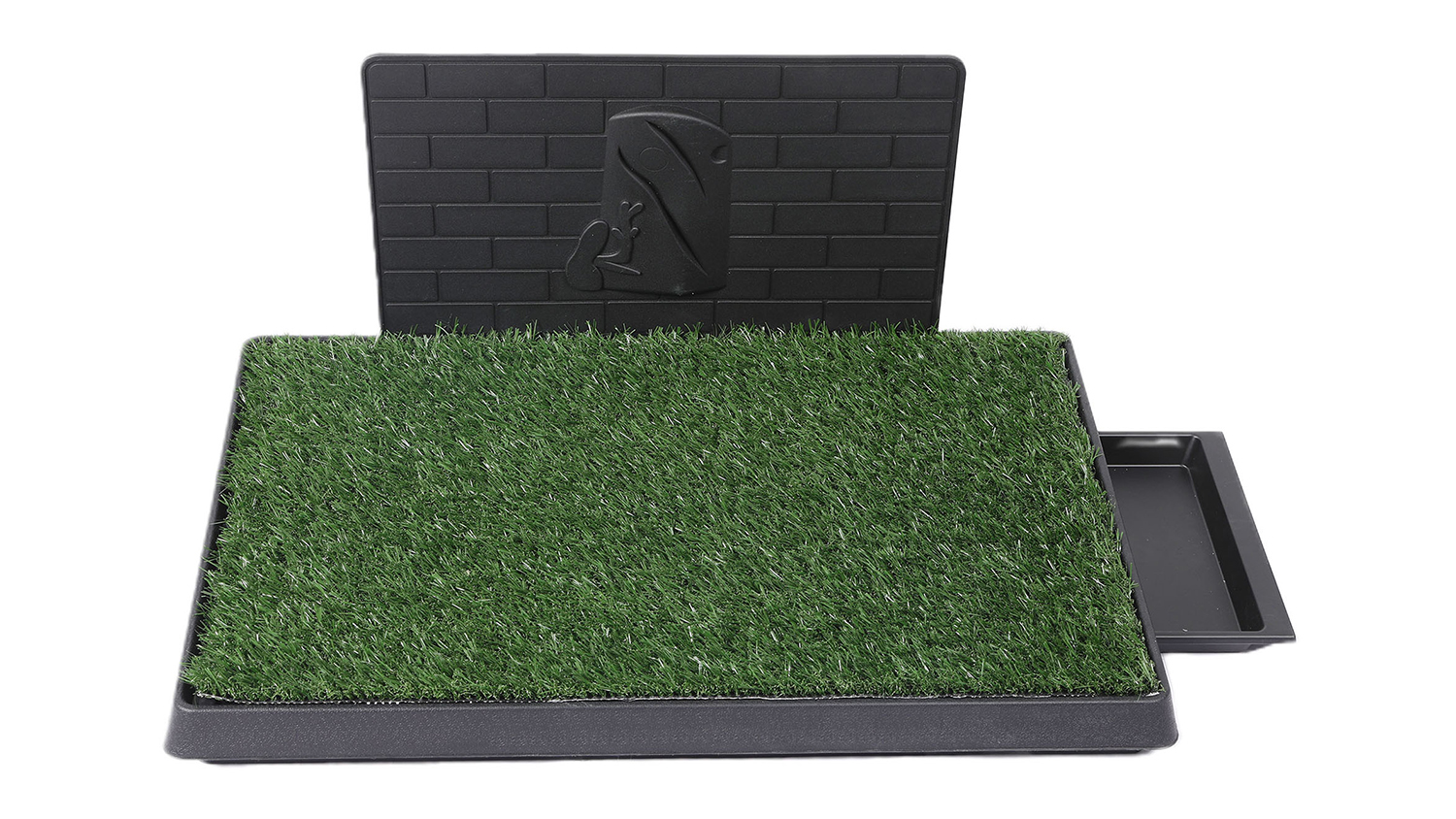 PaWz Pet Toilet Training Pad with Splash Wall, Fake Grass, Sliding Tray