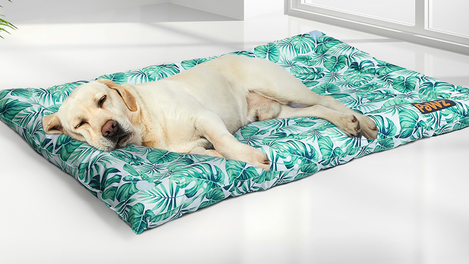 PaWz Premium Rectangular Cooling Pet Bed 70 x 114cm - Palm Tropics