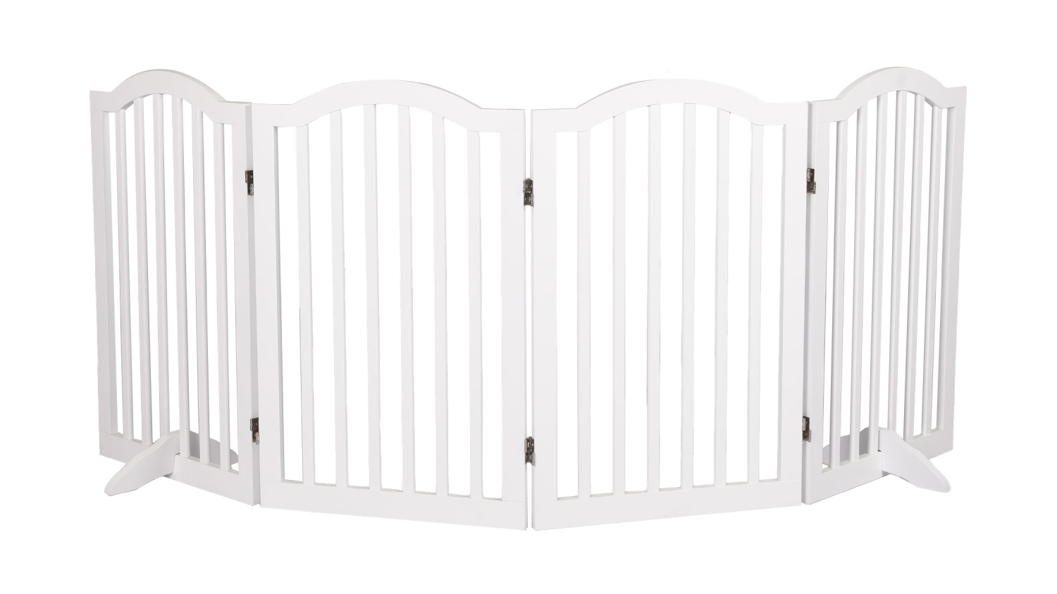 PaWz Rounded Wooden Pet Gate 208 x 80cm - White