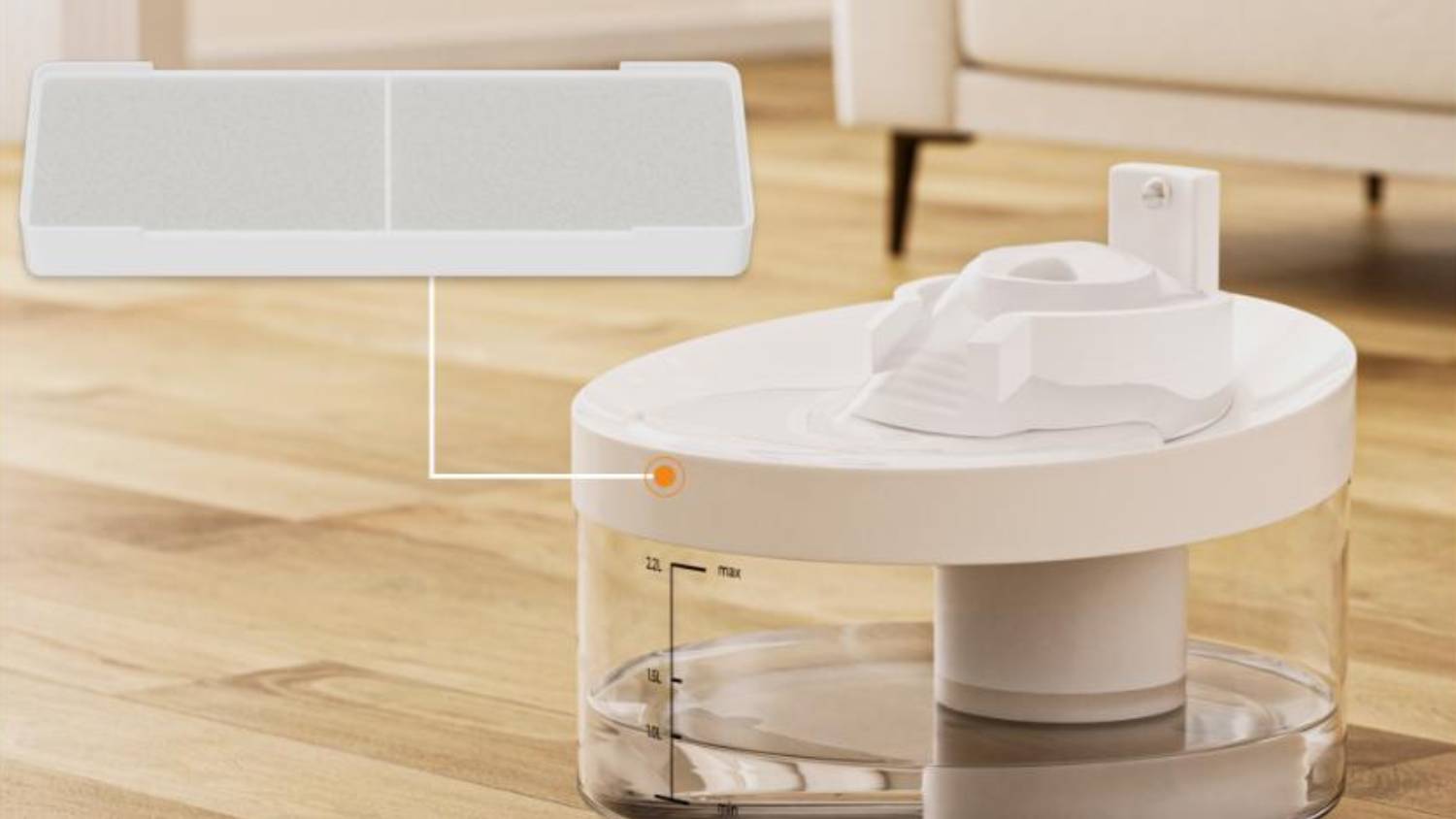 PaWz Illuminated USB Powered Pet Water Fountain Refill Filter - White