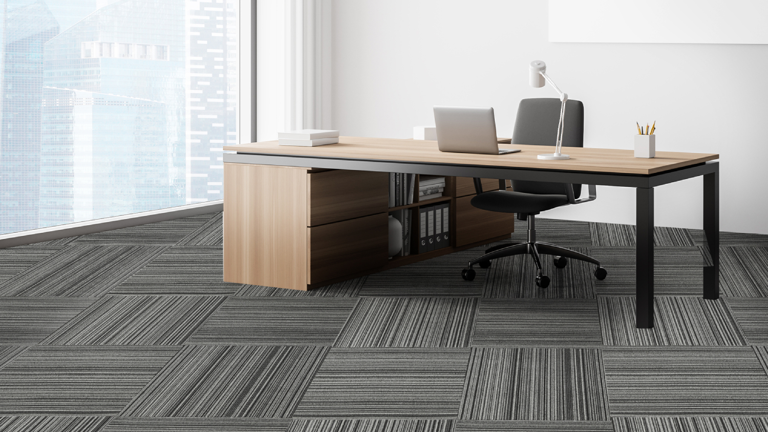 Marlow Carpet Tiles 50 x 50cm 20pcs. - Black/Grey Gradient