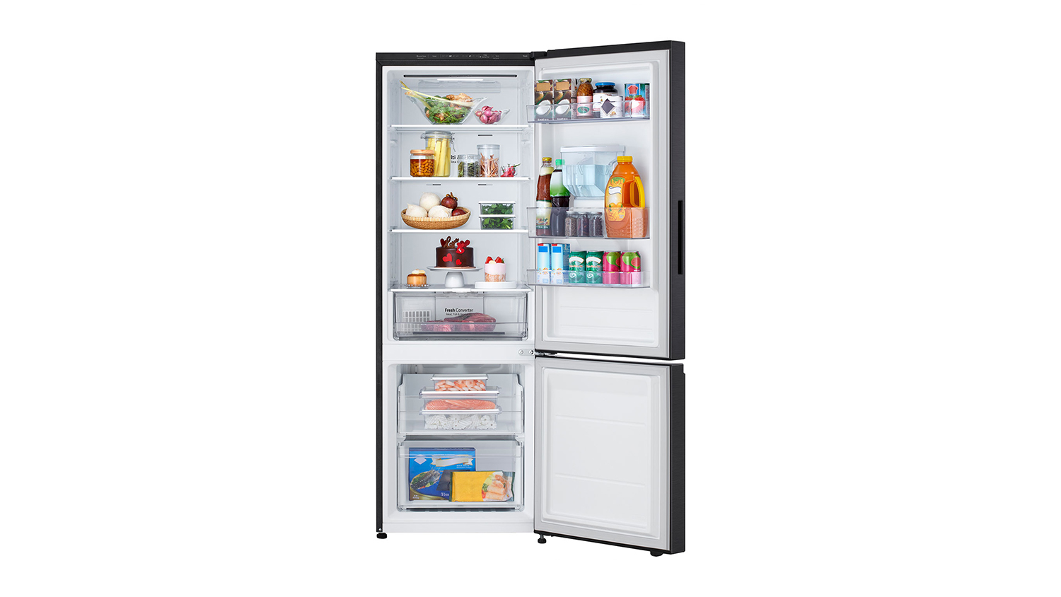 LG 335L Smart Bottom Mount Fridge Freezer with Water Dispenser - Matte Black (GB-W300MBL)