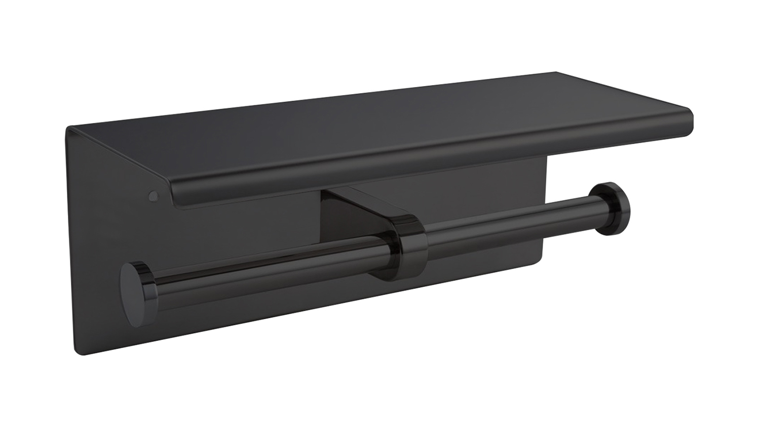 Duxta Stainless Steel Double Wide Bathroom Roll Holder with Sheld