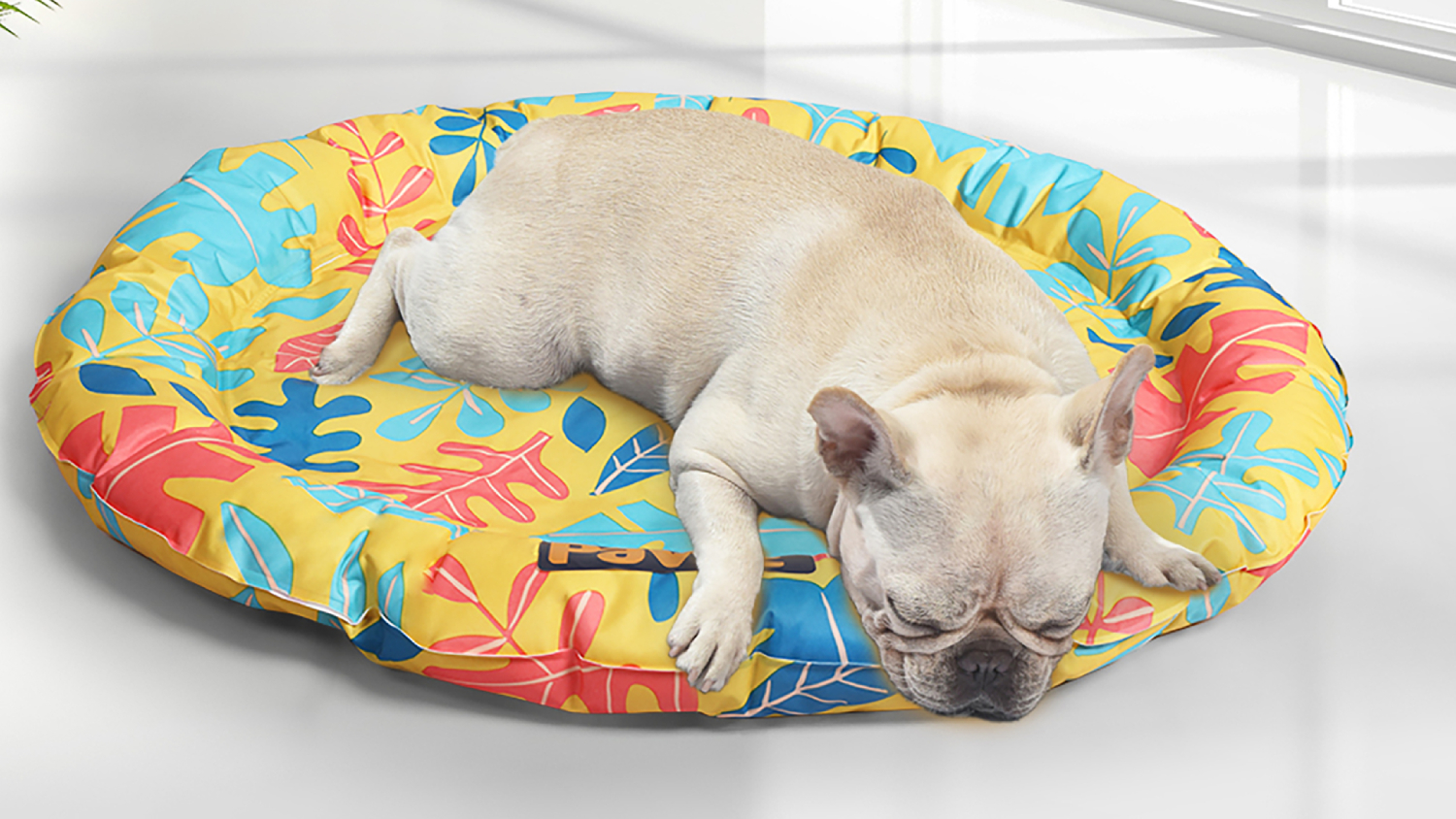 PaWz Premium Round Cooling Pet Bed 80cm - Lush Leaves