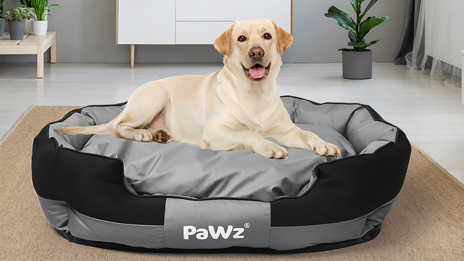PaWz Heavy-Duty Waterproof Pet Bed 105 x 80cm - Grey