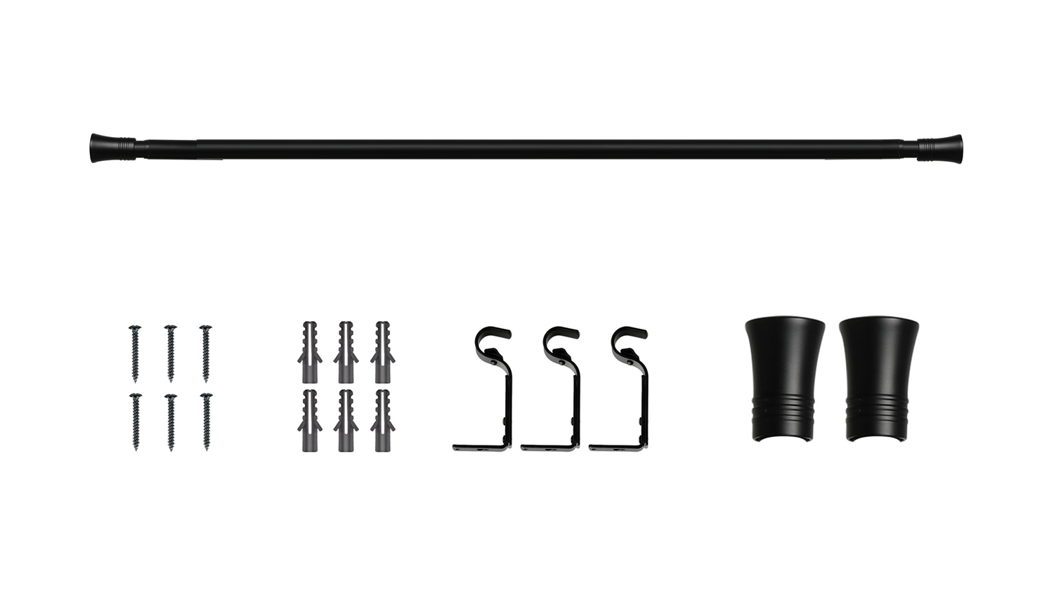 Marlow DIY Curtain Rod Mounting Kit - Black