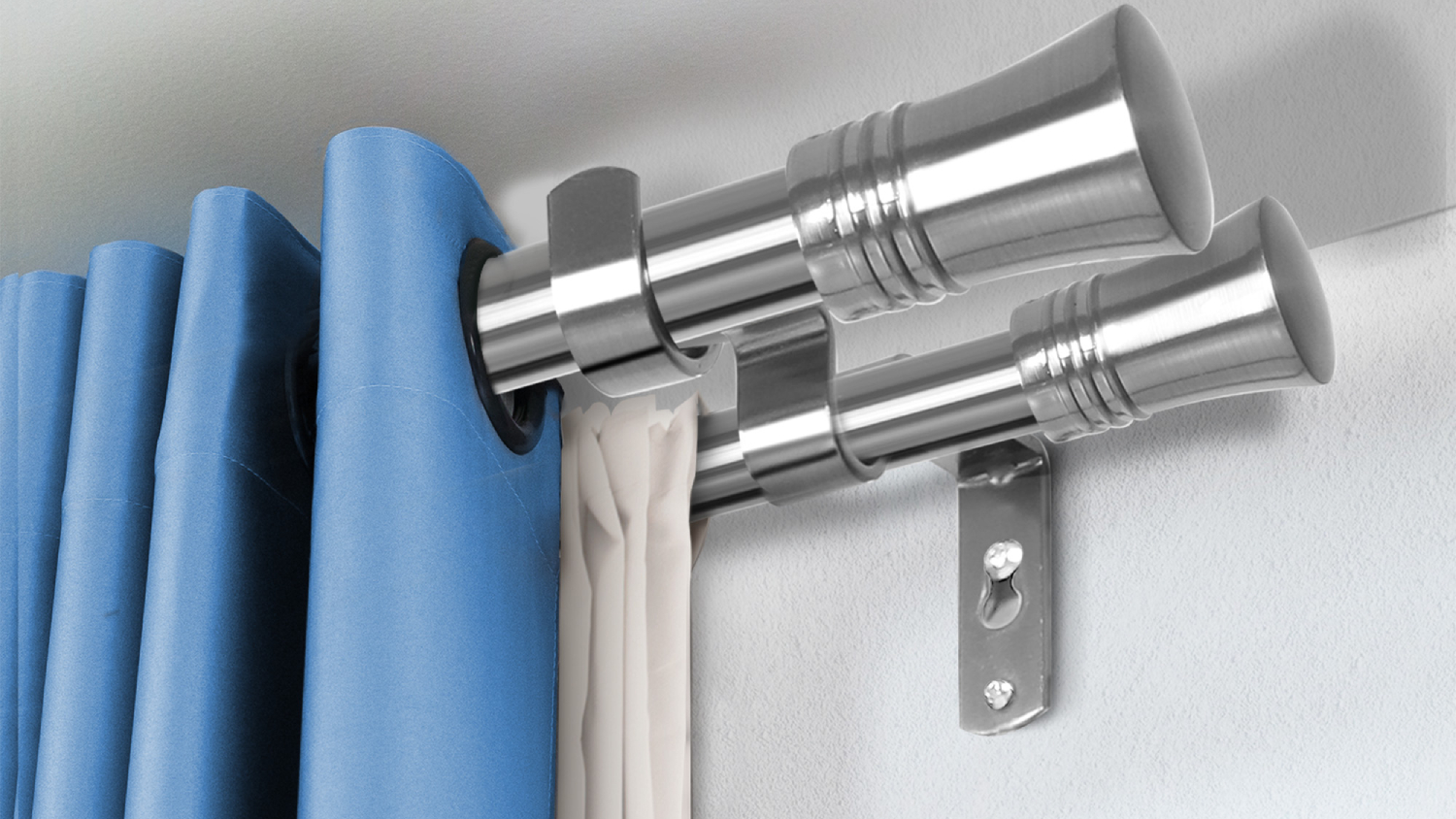 Marlow DIY Double Curtain Rod Mounting Kit - Silver