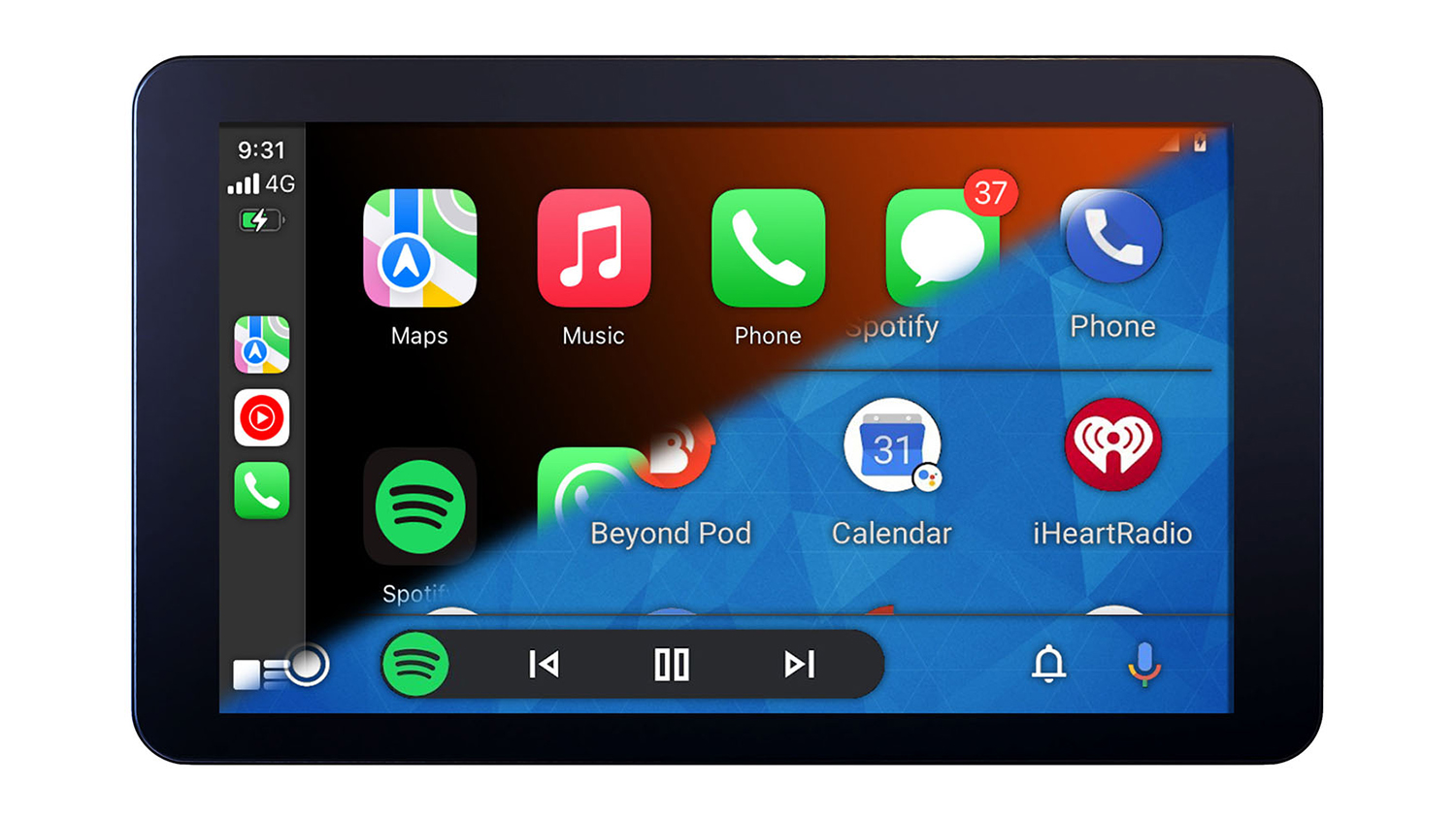 Laser Navig8r 7" Portable CarPlay Android Auto Display - Black