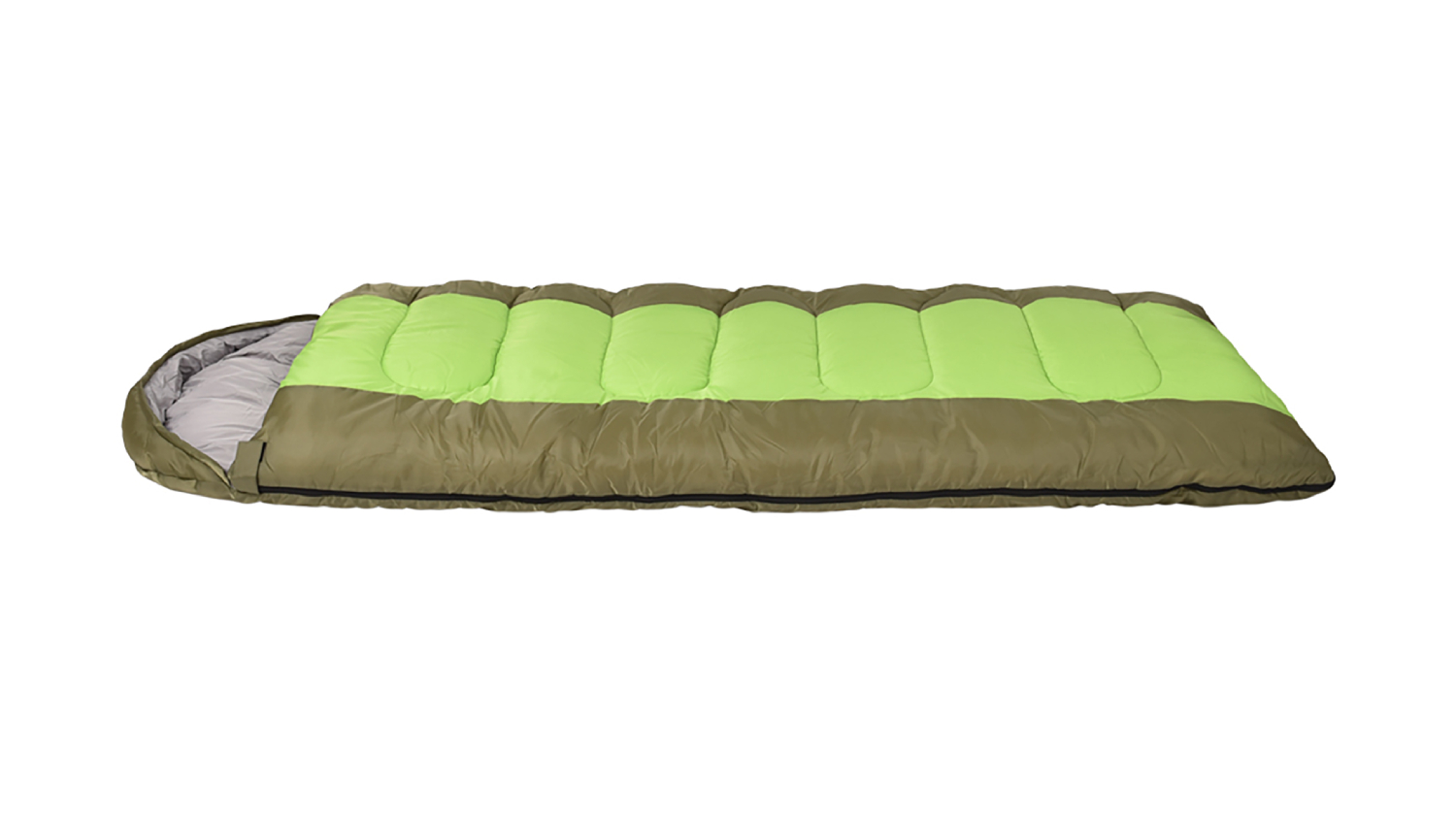 Mountview Single Sleeping Bag 220 x 85cm - Brown/Green