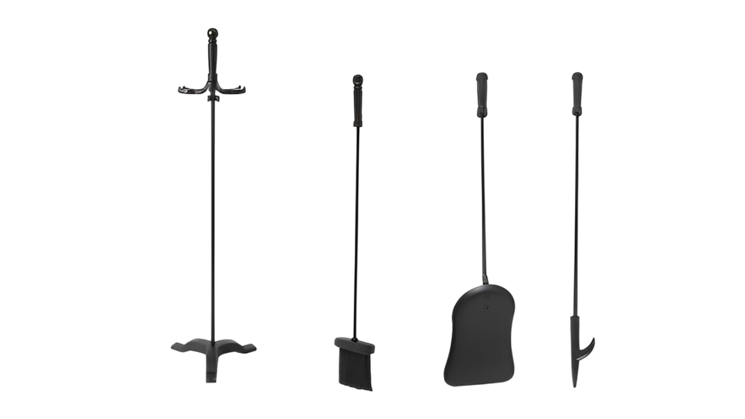 Traderight Fireplace Stoker and Ashpan Set with Stand 4pcs.