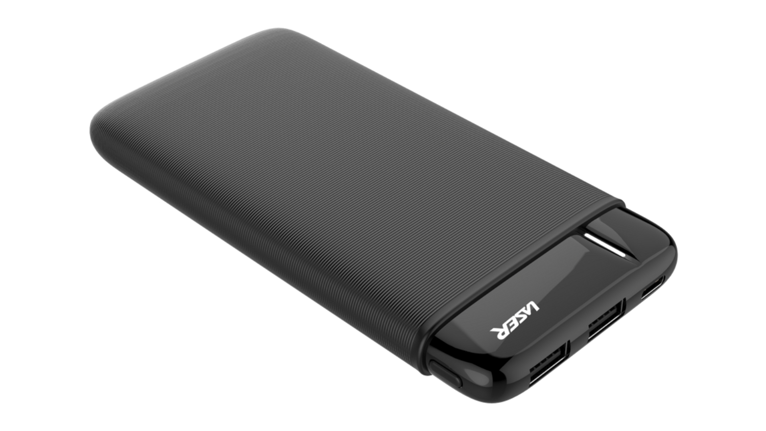 Laser 10000mAh 4-Port USB-C/USB-A/MicroUSB Power Bank - Charcoal (PB-10K23-630)
