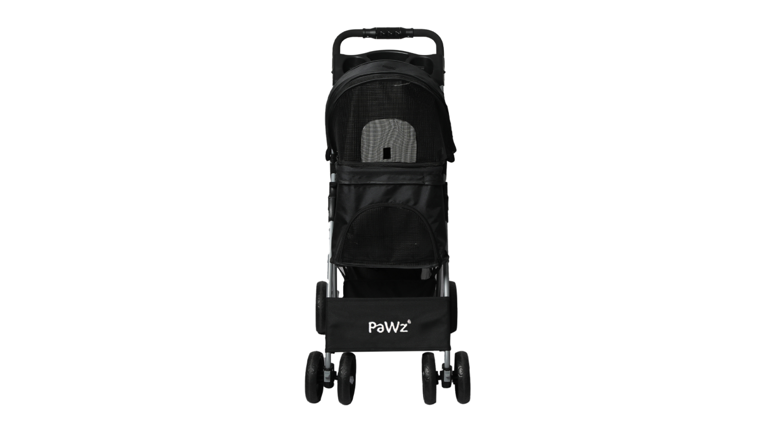 PaWz Pet Stroller with Shade Cover, Detachable Basket - Grey