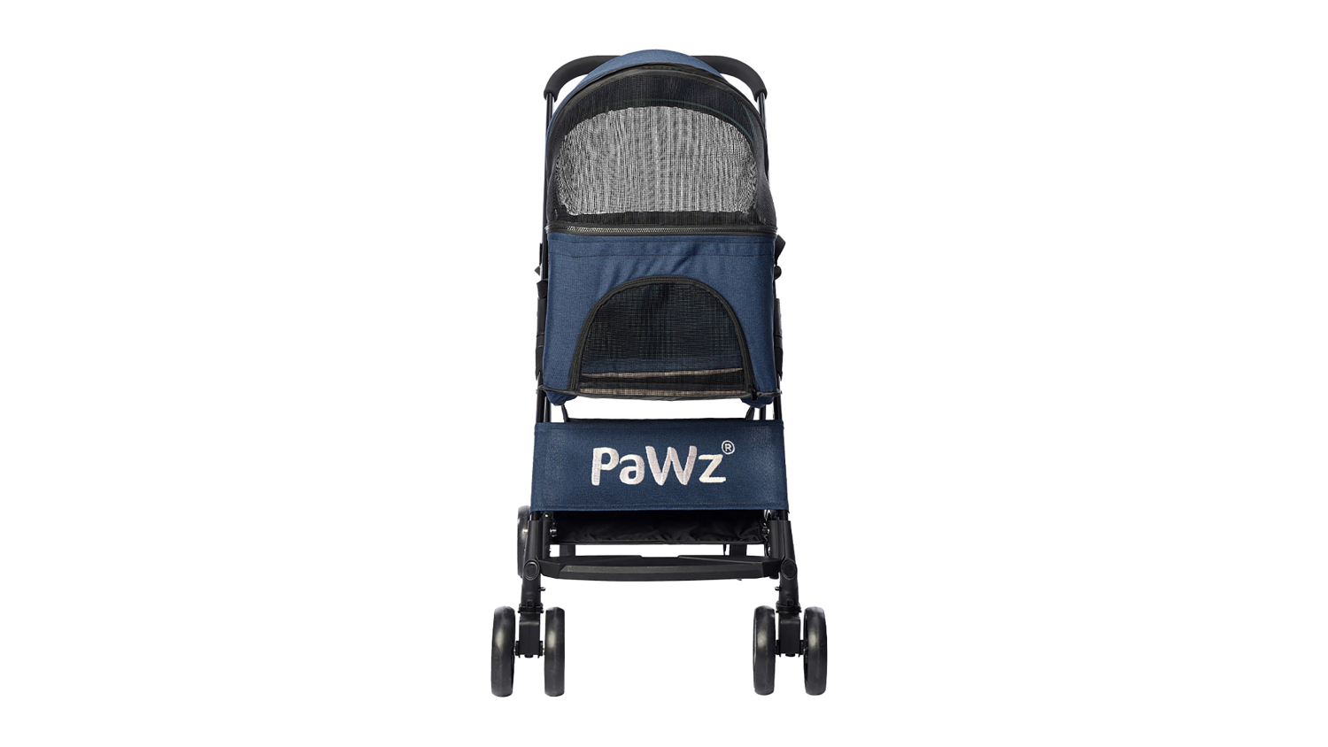 PaWz 3-in-1 Folding Pet Stroller with Detatchable Basket - Blue