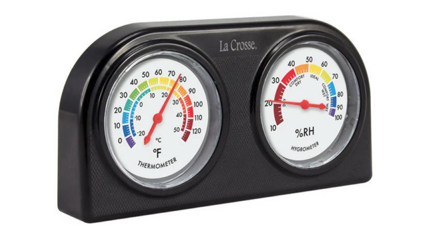 La Crosse Indoor Dual Dial Temperature and Humidity Gague