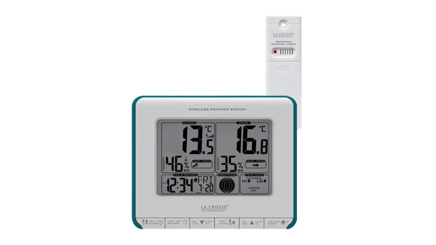 La Crosse Wireless Weather Station with Day and Time Clock, Lunar Phases