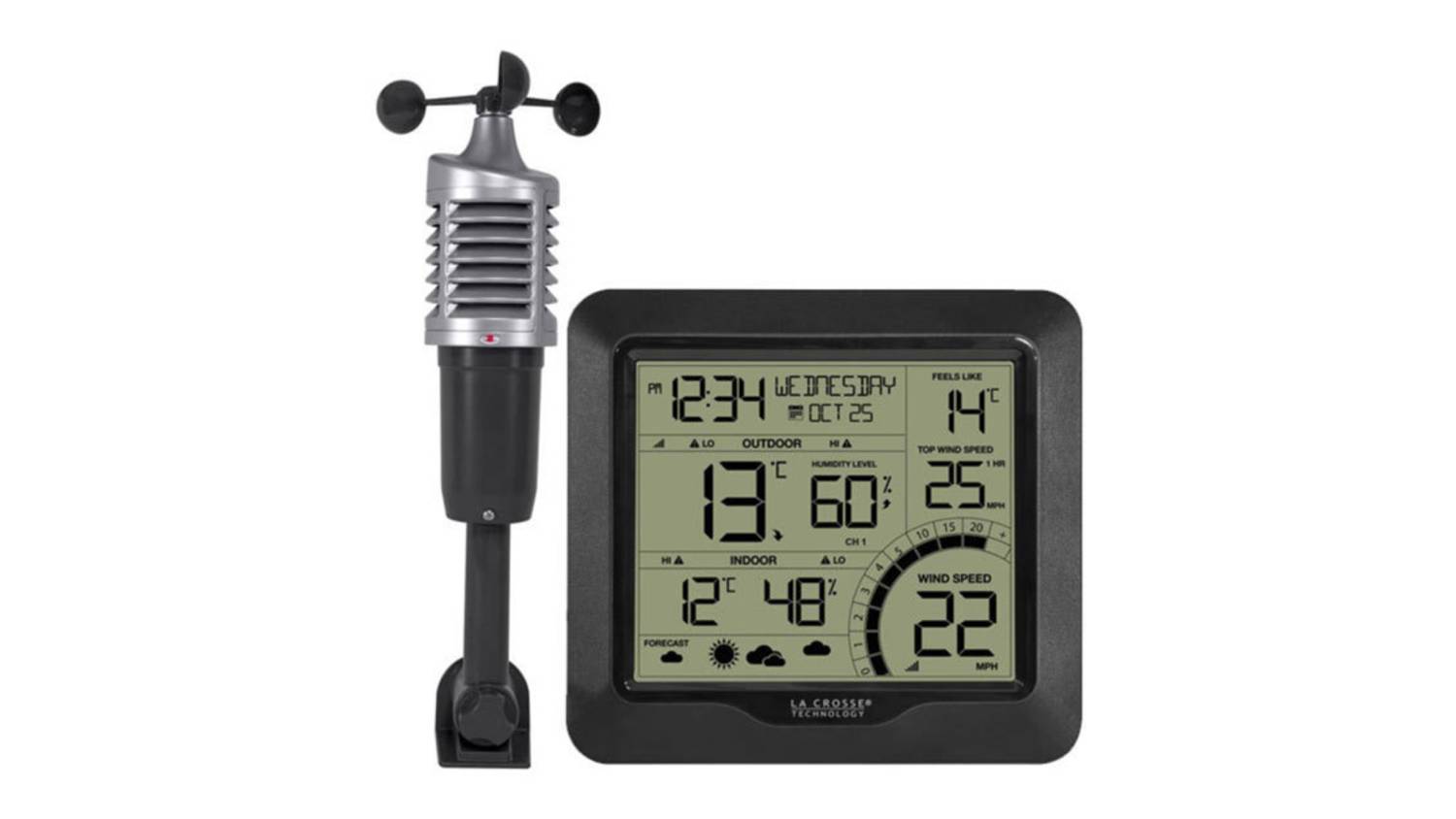 La Crosse Colour Display Weather Station with Wind Speed Monitor, Wireless Sensor Ver. 1