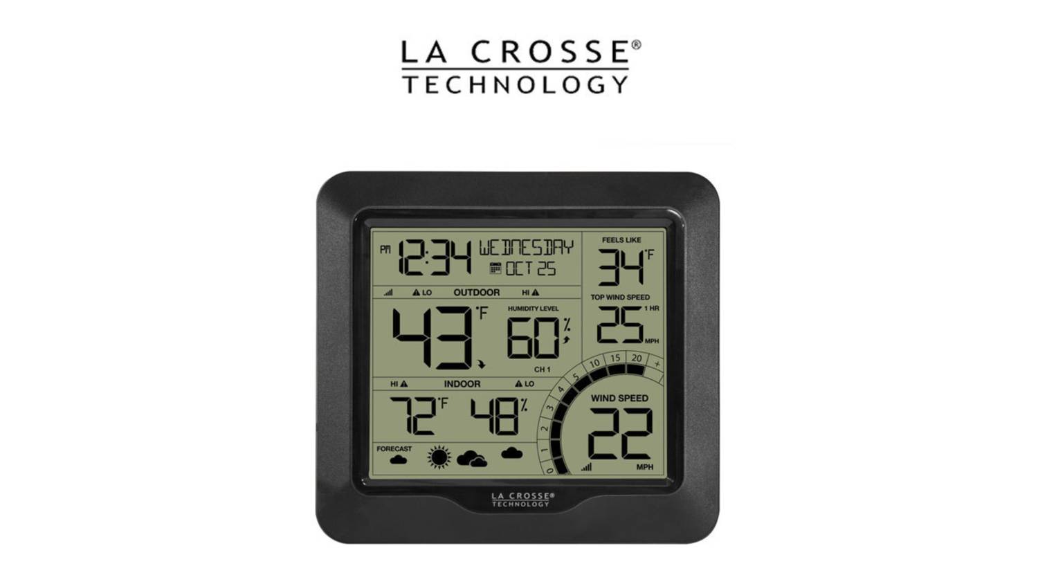 La Crosse Colour Display Weather Station with Wind Speed Monitor, Wireless Sensor Ver. 1