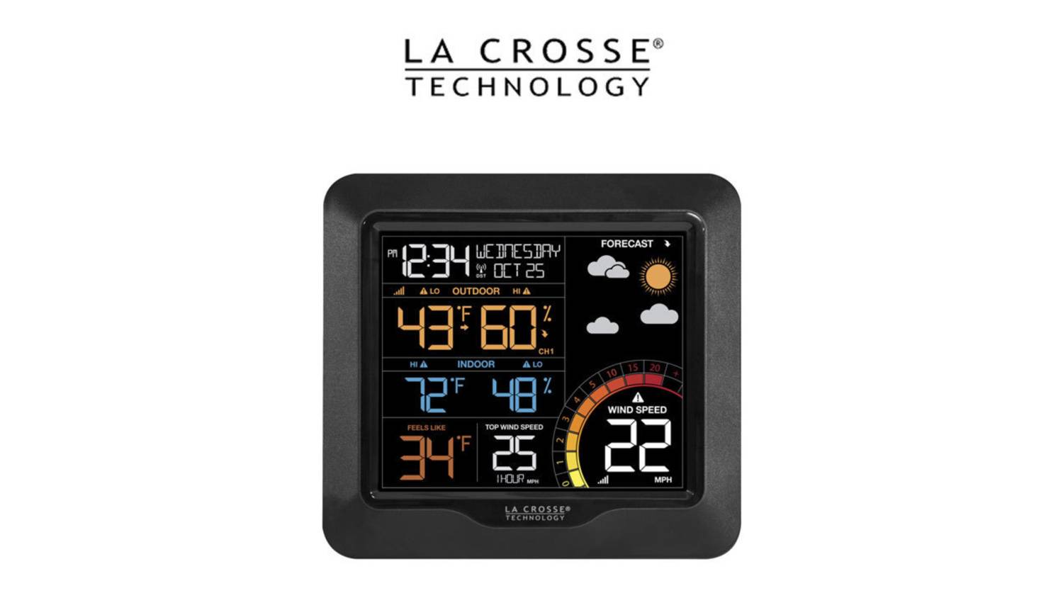 La Crosse Colour Display Weather Station with Wind Speed Monitor, Wireless Sensor Ver. 2