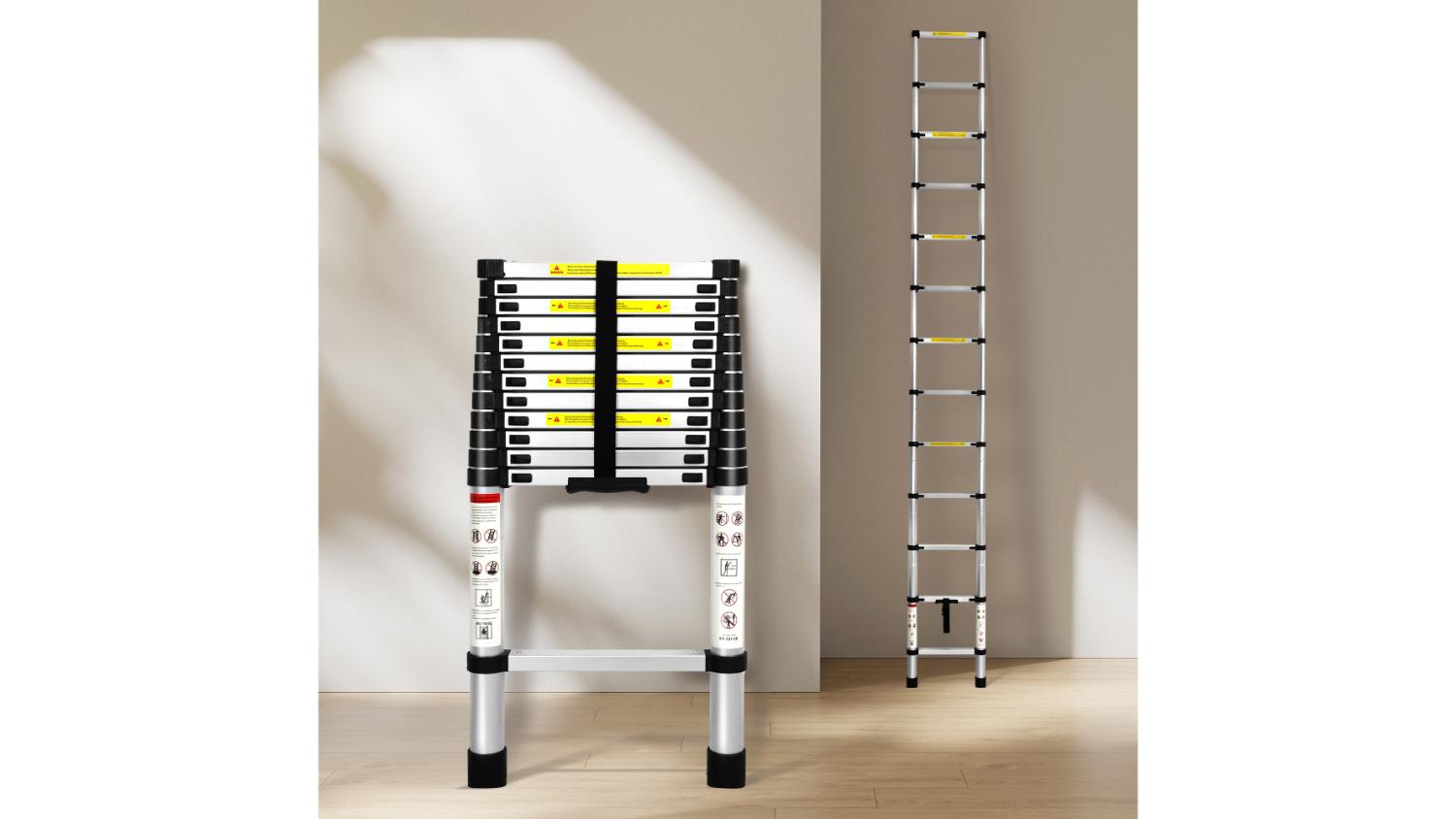 Traderight Aluminium Telescopic Ladder 3.8m