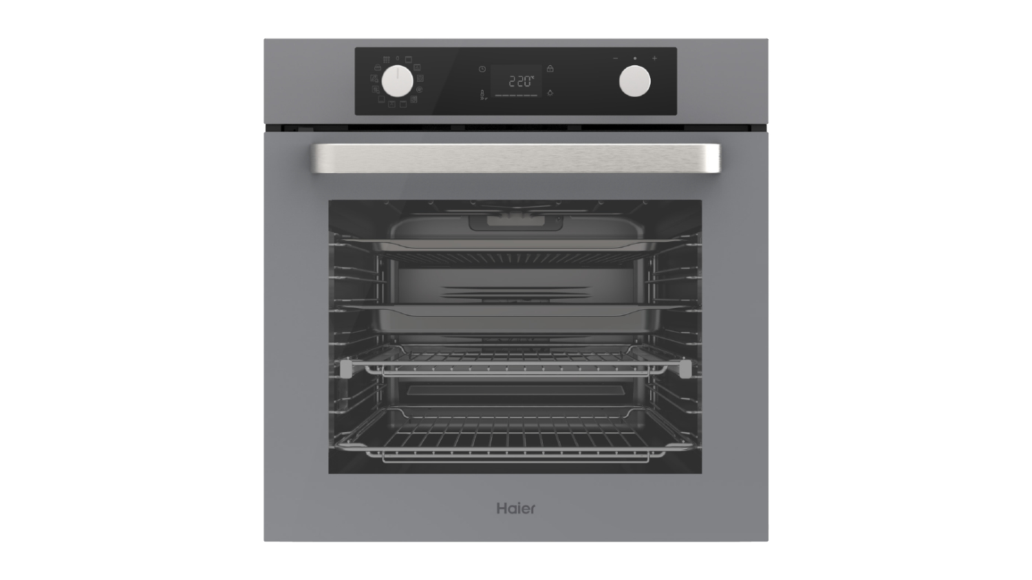 Haier 60cm Built-In Steam Oven with 12 Functions - Grey (500 Series/HWO60S12EPG5)