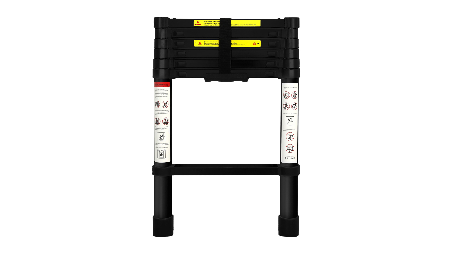 Traderight Aluminium Telescopic Ladder 2m - Black