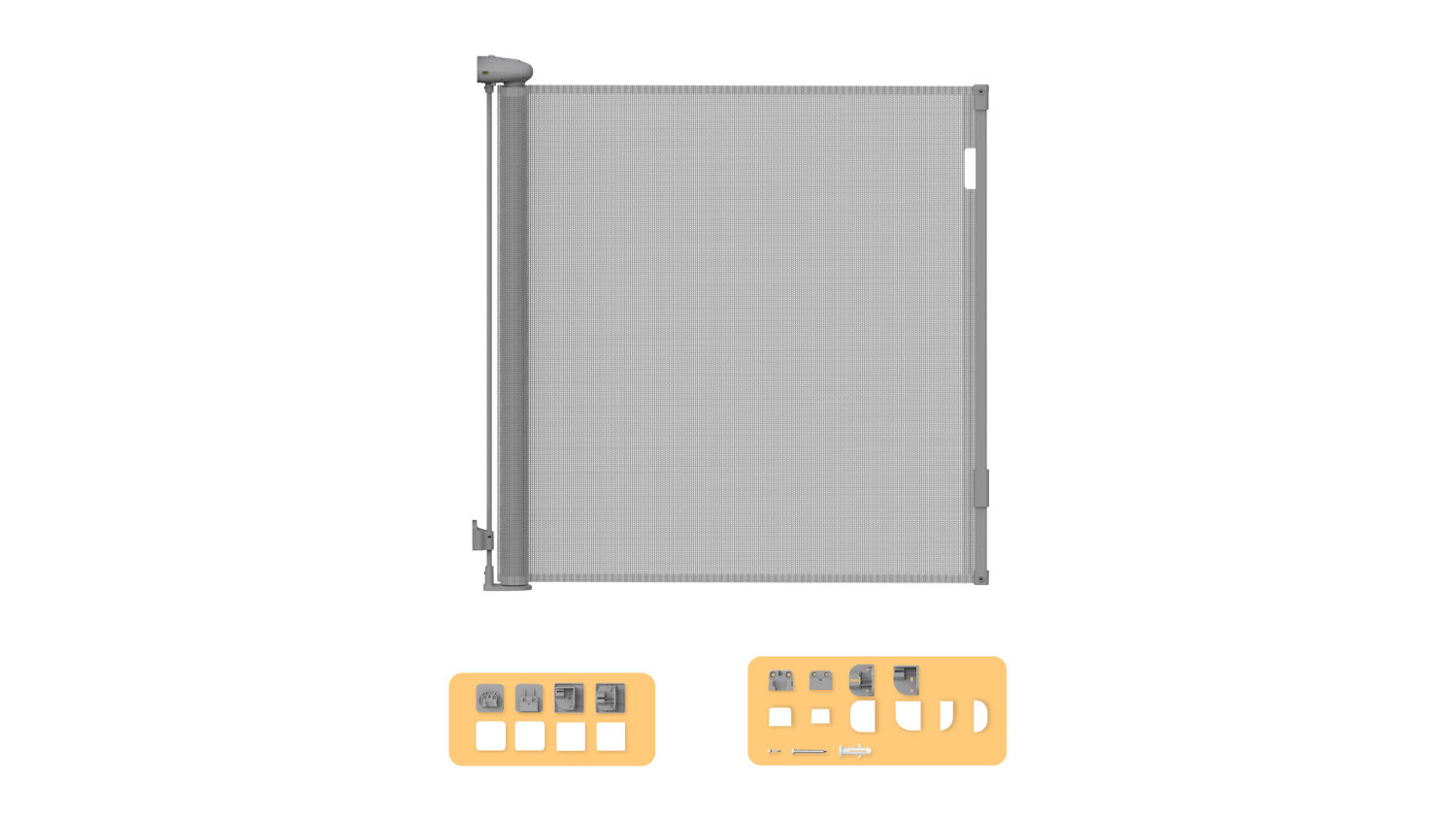 Bopeep Retractable Lockable Safety Gate 1.5m - Mesh Grey