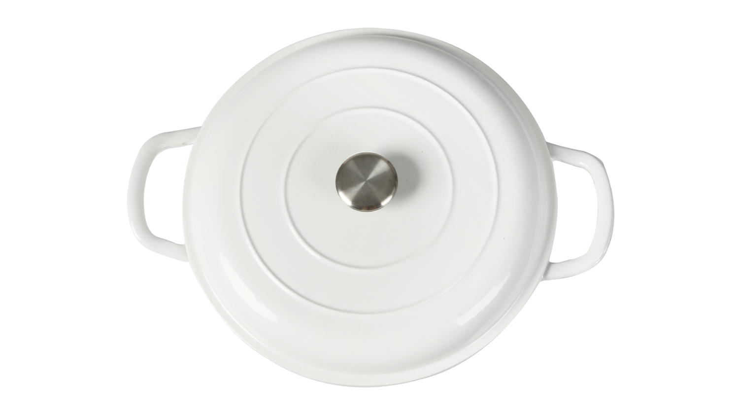 Toque Cast-Iron Round French Pan with Lid 3.5L - White