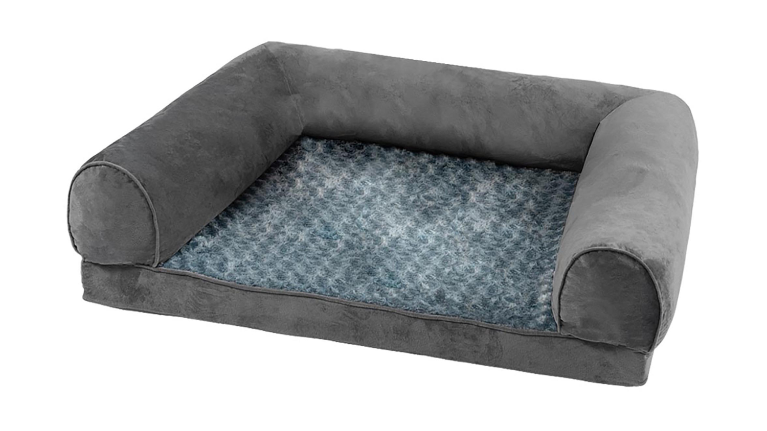 PaWz Premium Pet Sofa Bed with Bolsters 112 x 89cm - Grey