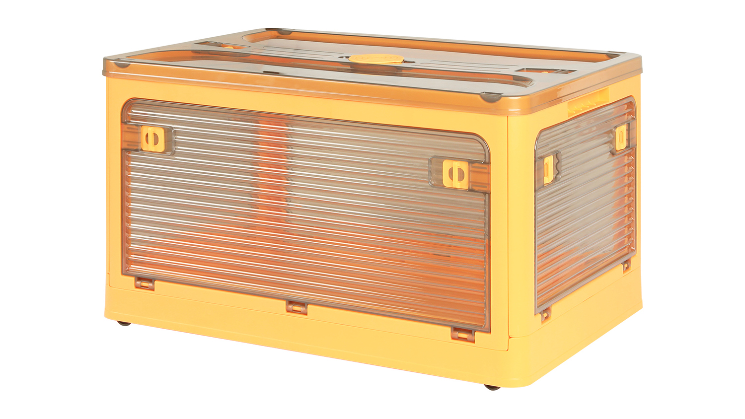 Stacked Folding Stable Storage Container with Lid, Acess Doors 28L - Orange